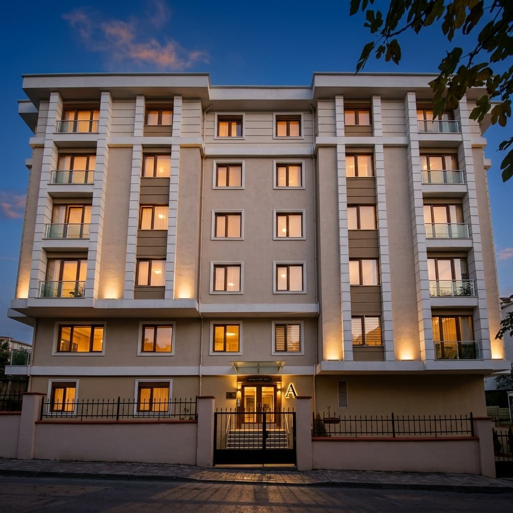 Astaş İnşaat Kaleli Apartmanı konut projesinin dış cephe görünümü